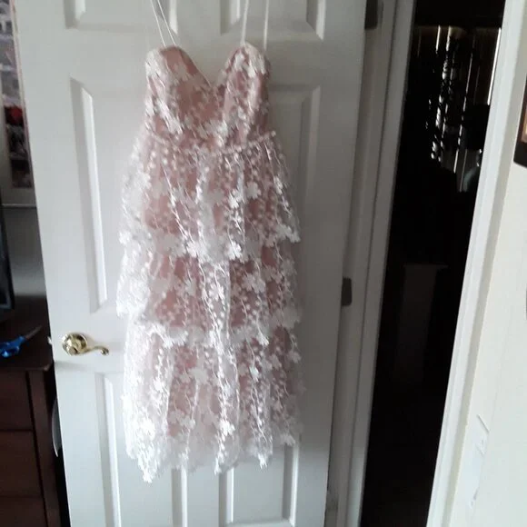 Endless Rose | Dresses | Nwt Endless Rose Tiered Midi Dress Floral  Embroidery Overlay Size Small | Poshmark